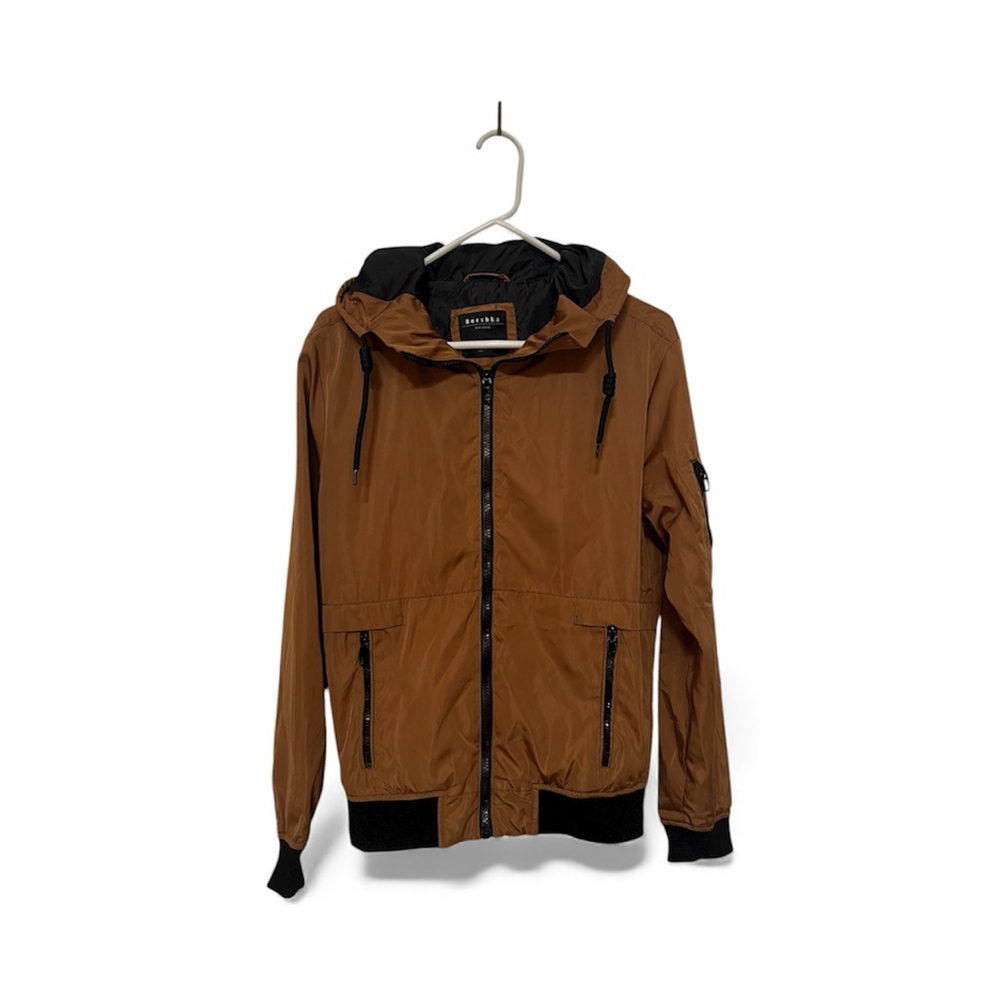 Bershka Brown Hooded Bomber Jacket  Mens XS
Multiple pockets